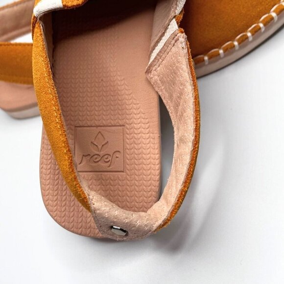 REEF WOMEN'S ESCAPE SLINGBACK PEEP TOE SHOES IN MUSTARD YELLOW - 6 - Picture 11 of 12